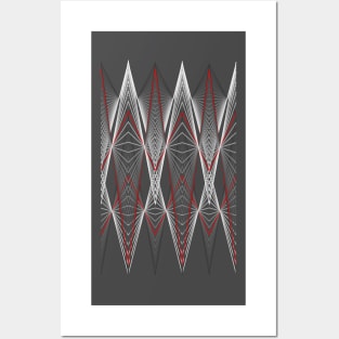 Graphic with triangles in white, red to black. Posters and Art